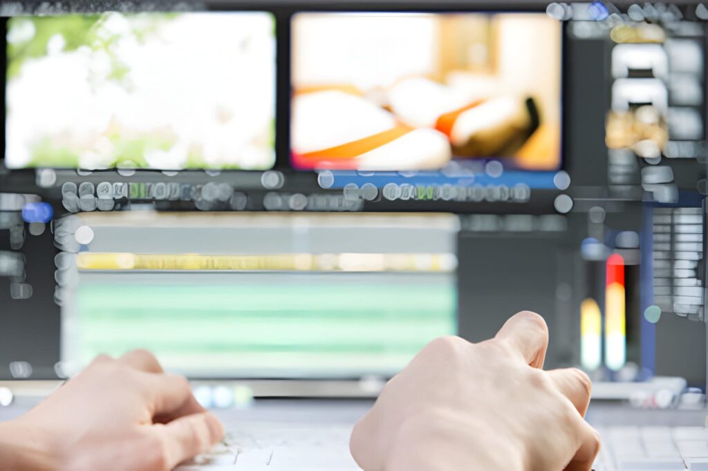 a close-up of hands on a keyboard